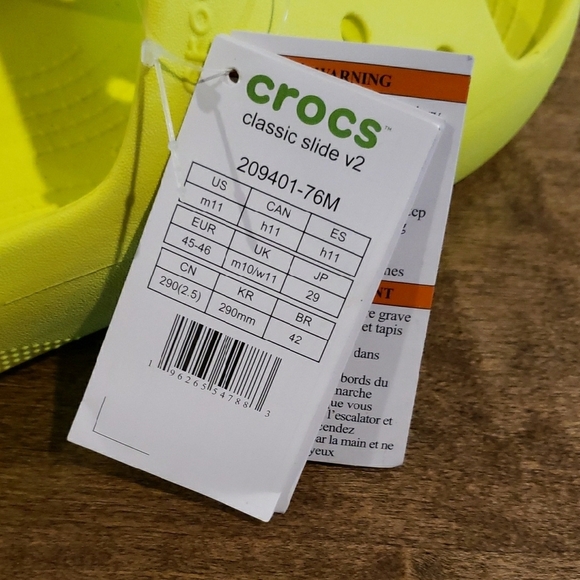 Crocs Mens Yellow Slide Sandals - Picture 5 of 5